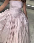 V Dreamy Lavender Strapless Gown with V-Waist