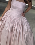 V Dreamy Lavender Strapless Gown with V-Waist