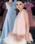 Perla Draped Slip Gown with High Side Slit