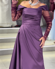 Emerald High-Neck Gown with Front Ruched Draping (Copy)