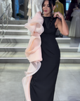 Ivy Criss-Cross Halter Gown with Ruched Detailing