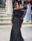 Rose High-Neck Gown with Ruched Waistline