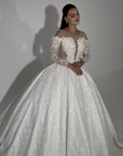 Emerald Glam High-Neck Gown with Sculpted Waist