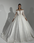 Emerald Glam High-Neck Gown with Sculpted Waist