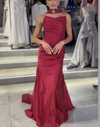 Draped Evening Gown with Royal Cape