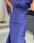 Ocean Off-the-Shoulder Ruched Gown with