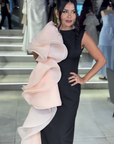 Ivy Criss-Cross Halter Gown with Ruched Detailing