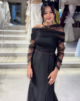 Rose High-Neck Gown with Ruched Waistline