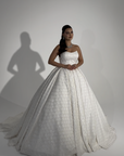 Emerald Glam High-Neck Gown with Sculpted Waist