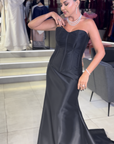 Emerald Prestige High-Neck Gown with Pleated Wrap Bodice